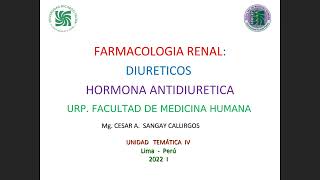 Farmacología  Farmacología del Aparato Renal  Fármacos Diuréticos  Fármacos Antianginosos 11 [upl. by Garfield]