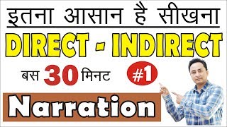 Direct Indirect SpeechNarration Part 1  RulesTricks in English Grammar in Hindi [upl. by Nnayr210]