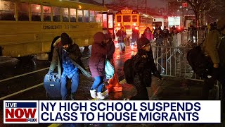 Migrant crisis Brooklyn High School suspends class to house asylum seekers  LiveNOW from FOX [upl. by Dubenko968]