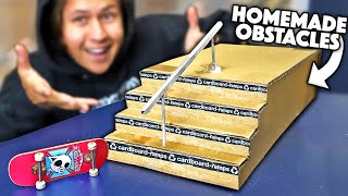 DIY CARDBOARD FINGERBOARD OBSTACLES [upl. by Solracnauj]