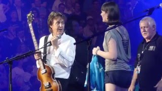 Paul McCartney invites fans up on stage and waves the Canadian flag in Vancouver  19042016 [upl. by Viking629]