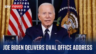 US President Joe Biden delivers Oval Office address on IsraelHamas war [upl. by Chappy253]