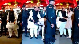 Anant Ambani Shows Respect For BJP Leader Rajnath Singh By Touching His Feet Isha Ambanis MARRIAGE [upl. by Dennard873]