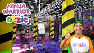 Ninja Warrior Warped Wall Rock Climbing For Kids  Area 51 Brisbane Indoor Playground With Ozzie [upl. by Orimar]