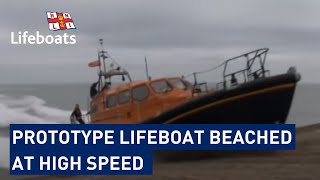 Prototype lifeboat being beached at high speed [upl. by Ynneh]