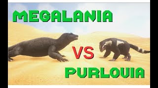 Megalania vs Purlovia and some other dinosaurs  ARK Survival Evolved [upl. by Ajin]