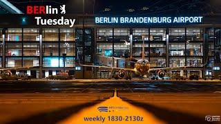 VATSIM ATC  EDDB BERLIN BRANDENBURG Tower Weekly Tuesday 21112023 ASMR flightsim airport 013 [upl. by Esihcoc333]