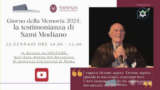 Giorno della Memoria 2024 la testimonianza di Sami Modiano [upl. by Guerra337]