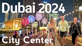 Dubai 4K Amazing City Center Burj Khalifa Dubai Mall Walking Tour 2024 🇦🇪 [upl. by Nyladnohr]