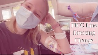 PICC line dressing change vlog [upl. by Atnoed]