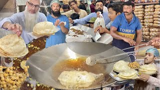 BEST HALWA PURI Of SARGODHA  67 Years old Moti Choor Halwa Poori Desi Nashta  PAKISTAN STREET FOOD [upl. by Lightman]