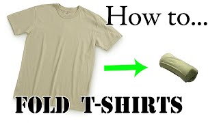 How to Fold TShirt for Vacation Ranger Roll  Efficient Compact SpaceSaving Army Packing Hack [upl. by Rimaa119]