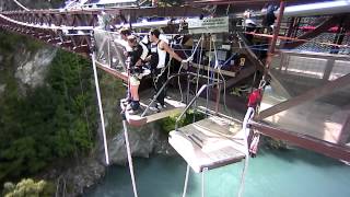 Valentines Day Tandem Bungy Jump at Kawarau Bridge in New Zealand [upl. by Asilat]