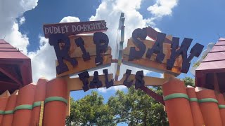 Dudley DoRight’s Ripsaw Falls OffRide Footage  Queue  Universal Islands of Adventure [upl. by Anillek]