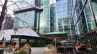 4K Exploring Canary Wharf  London Walk [upl. by Eartnoed]