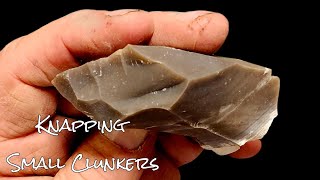 Bifacing Small Clunkers Episode 1 Beginner Flintknapping [upl. by Zetnom]