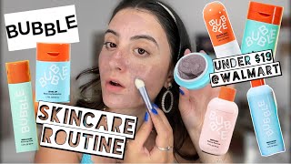 BUBBLE SKINCARE ROUTINE amp REVIEW  Teen Skincare Brand Now At Walmart [upl. by Letnohc]