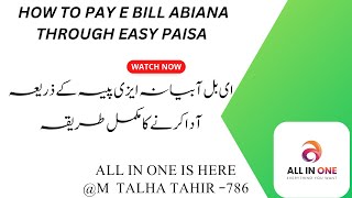 How To Pay E Bill Abiana Through Easy Paisa E Bill Abiana Online Payment E Challan Pay Easy Paisa [upl. by Richella]