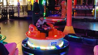 Spin Flip Bumper Cars  Indoor trampoline park fun [upl. by Rumpf468]