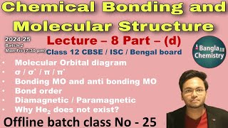 Chemical bonding Class 11 L8dBatch2molecular orbital diagram electron configurationbond order [upl. by Lynnette]