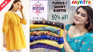 Myntra Tunic haul  Myntra Kurtis haul  Myntra Tunic Tops haul  Myntra EROS sale 2021 60 off [upl. by Ellynad]