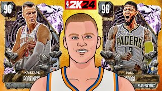 PACK OPENING FOR PINK DIAMOND PORZINGINS AND PAUL GEORGE MARATHON STREAM NBA 2k24 Myteam LIVE [upl. by Angle]