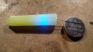 Flickering blue LED cast into glowing resin obelisk [upl. by Anerev]