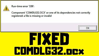 How to FIX COMDLG32ocx Missing or Invalid Error Windows 111087 [upl. by Uni]