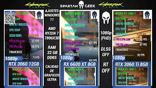 RTX 3060 12GB VS RX 6600 XT 8GB VS RTX 3060 Ti 8GB Pruebas Con AMD Ryzen En 1080p [upl. by Morris]