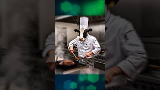 Ai Chef Cow Cooking beef streak for kitten shorts ytshorts [upl. by Annuhsal]