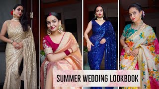 Summer Wedding Saree Lookbook 2022  ft Ethnicplus [upl. by Aicinet817]