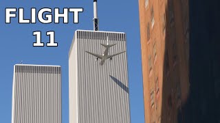 911  American Airlines flight 11 crash animation  Microsoft Flight Simulator 2020 MSFS [upl. by Bacchus]