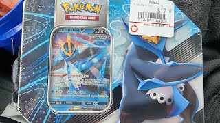 Empoleon V Strikers Tin  Pokemon Cards Opening  Evolving Skies [upl. by Ardnuasac730]