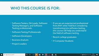 Introduction To Software Testing Class 1A [upl. by Idur260]