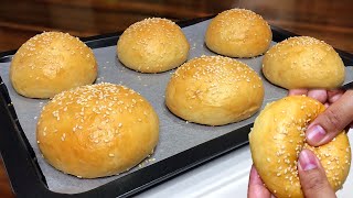 NOKNEAD BURGER BUNS  Eggless Recipe  Make soft Burger buns the easy way [upl. by Scully122]