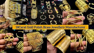 18k Gold Polish Brass Jewellery Manufacturer  Pure Brass Jewellery Collection Matte Gold Jewelry [upl. by Karlene211]