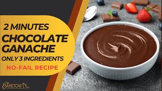 2 minutes Quick and Simple Chocolate Ganache Recipe By Chef [upl. by Neila]