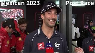 Daniel Ricciardo Post Race P7  Mexican GP 2023 Best Result Of The Season [upl. by Melone]