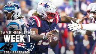 Carolina Panthers vs New England Patriots  2024 Preseason Week 1 Game Highlights [upl. by Barsky]