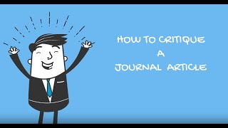 Critiquing a journal article [upl. by Edrei]