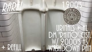 Uncommon 1980s DM Rhino High Level Cistern w 2000s Armitage Shanks Magnia Pan  Rare Urinals [upl. by Estren]