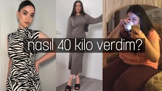 NASIL 40 KİLO VERDİM I kilo verirken bir günde ne yedim günlük vlog [upl. by Htenek]