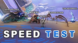 SPEED TEST Tek Suit VS Astrodelphis VS Maewing VS Bloodstalker VS Hoversail ► Ark Genesis 2 [upl. by Perrie886]