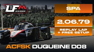 ACFSK Duqueine D08 LMP3  SPA  20679  SETUP  REPLAY  LFM ASSETTO CORSA [upl. by Ninos327]