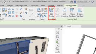 Revit 2022 Edit Wall Profile for Slanted Walls [upl. by Aivat]