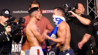 Josh Warrington vs Mauricio Lara 2 PUSHING amp SHOVING AT WEIGHIN  DAZN Boxing [upl. by Shelia844]