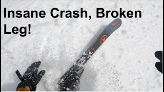 Insane Ski Crash at Plattekill Mountain Broken Leg broken ribs [upl. by Custer636]