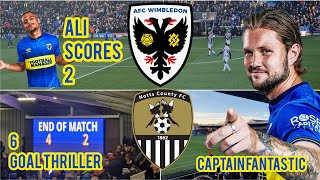 DONS DEMOLISH NOTTS IN 6 GOAL THRILLER AFC WIMBLEDON V NOTTS COUNTY [upl. by Refitsirhc107]