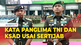 Pernyataan Panglima TNI Agus Subiyanto dan KSAD Maruli Simanjuntak usai Sertijab [upl. by Chaunce]