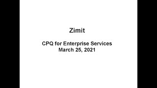 Analyst Cam Zimit CPQ for Enterprise Services [upl. by Acinoj]